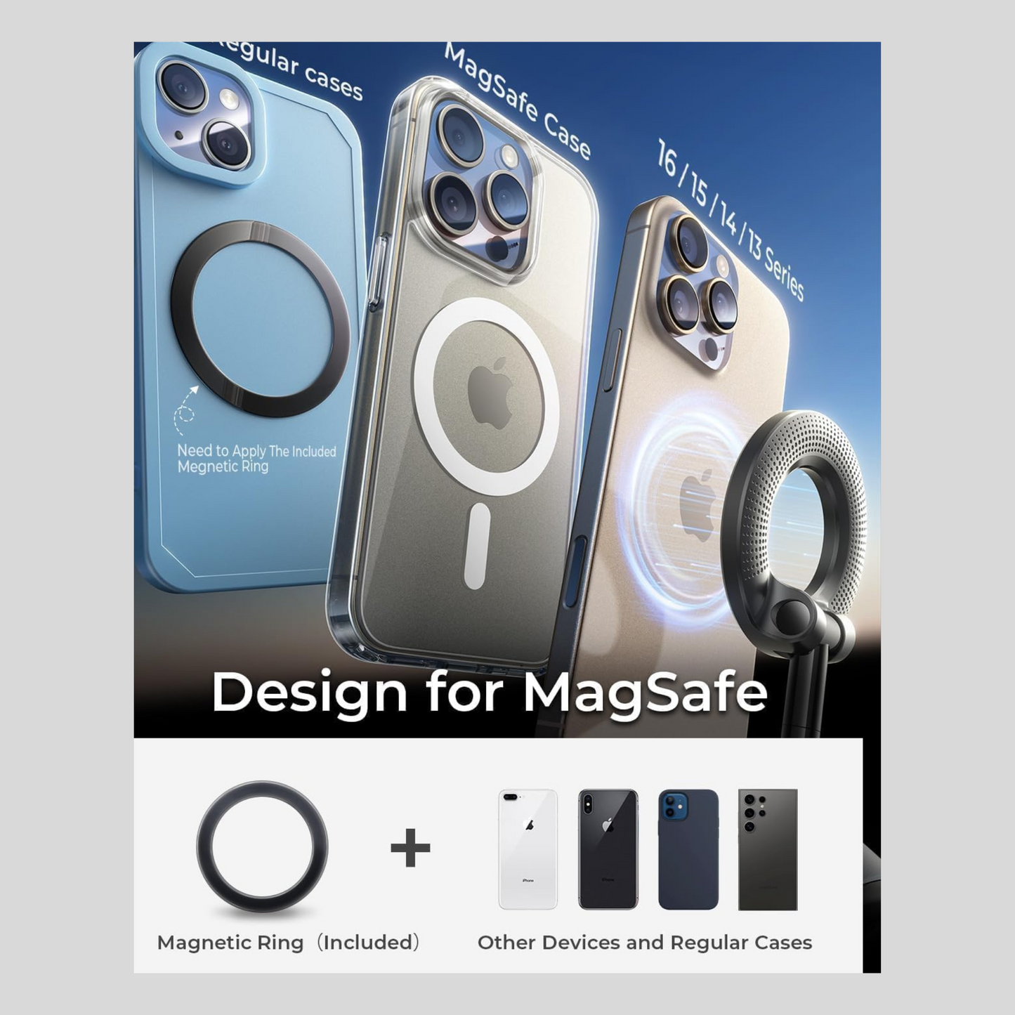 Vacuum Magnetic Suction Phone Holder – 360° Rotating