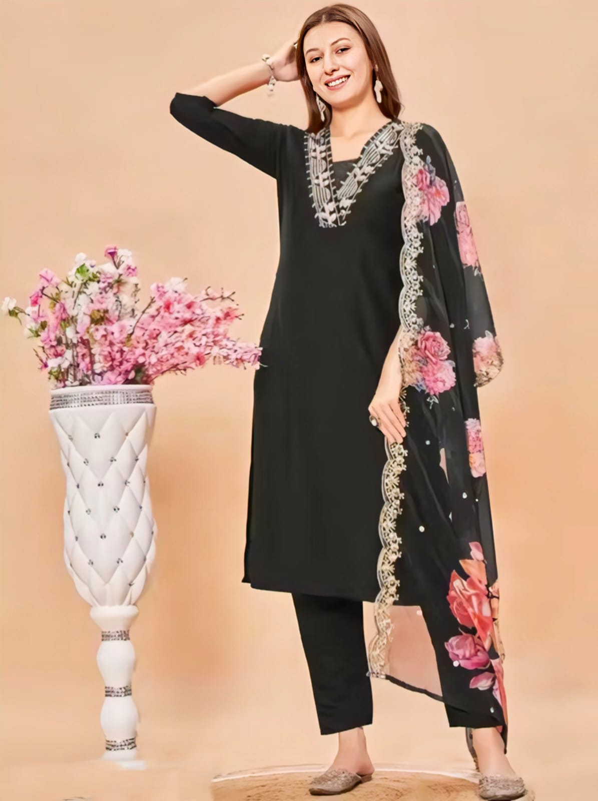 Black Silk Embroidered Kurta Perfect And Casual For Every Occasion