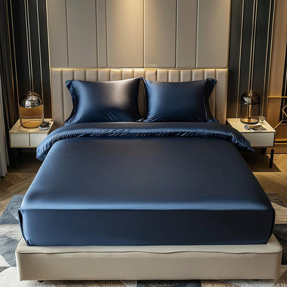 Premium Satin Elastic Fitted Bedsheets with 2 Pillow Covers