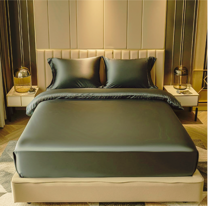 Premium Satin Elastic Fitted Bedsheets with 2 Pillow Covers