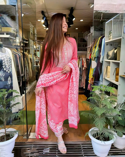 Women Pure Rayon Kurta Pant Dupatta Set