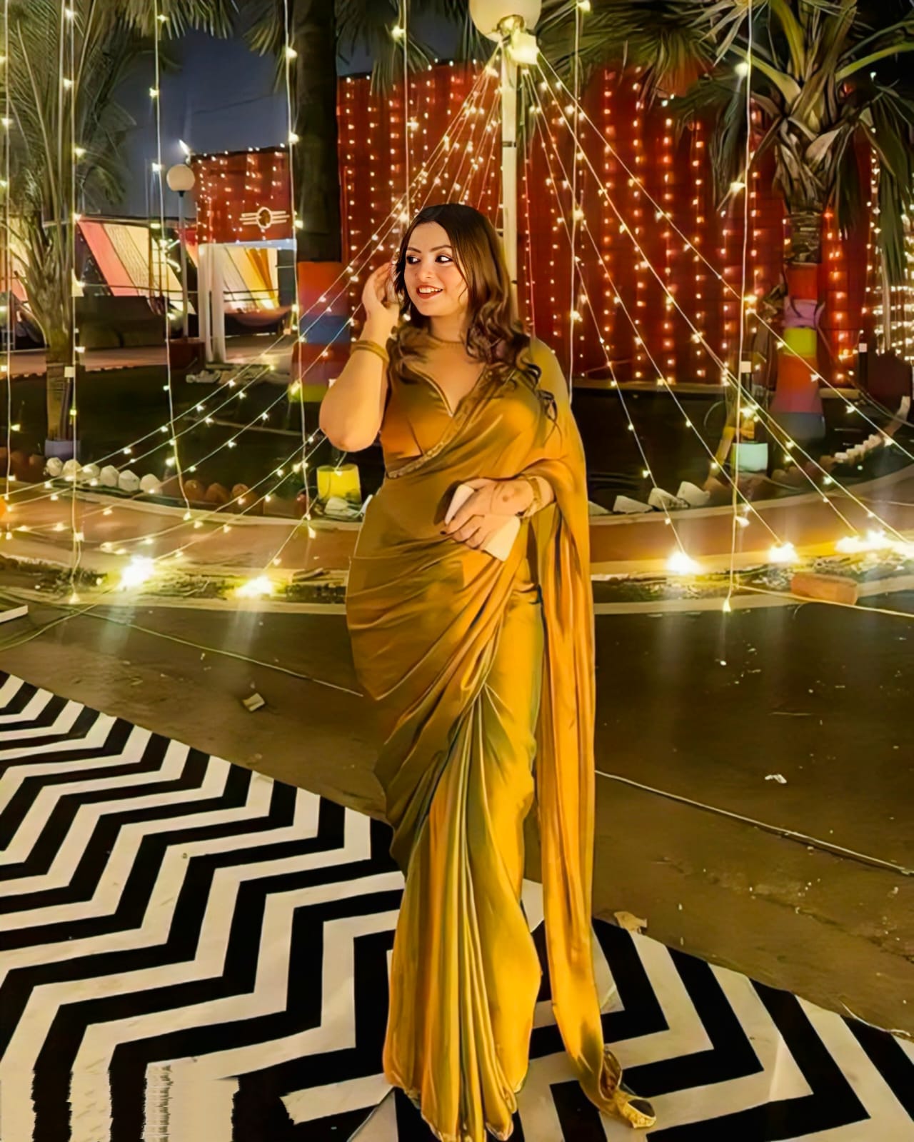 Party Wear Saree with Rich Border & Blouse