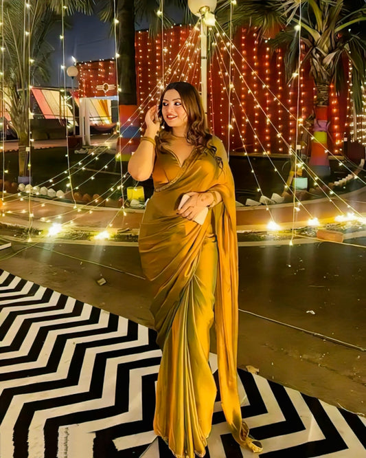 Party Wear Saree with Rich Border & Blouse